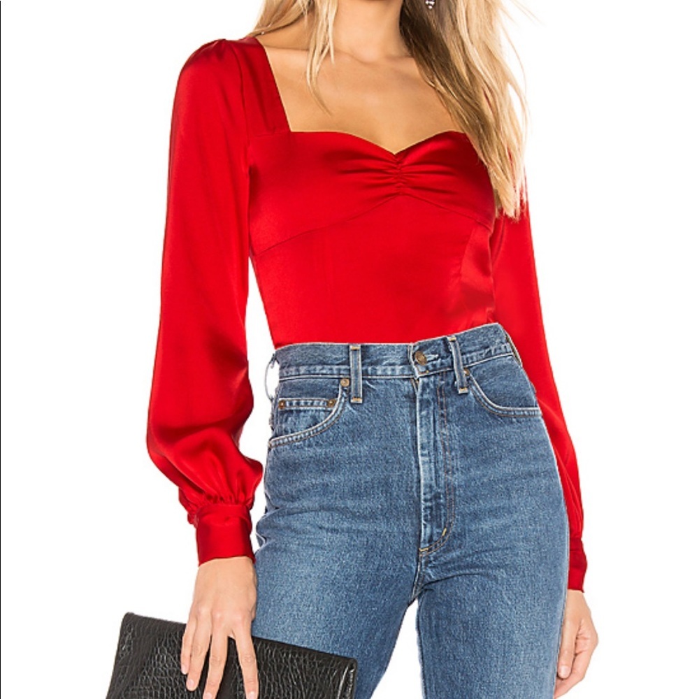 NEW Red Revolve Privacy Please blouse top XXS